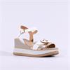 Repo Buckle Detail Wedge Sandal - White Gold
